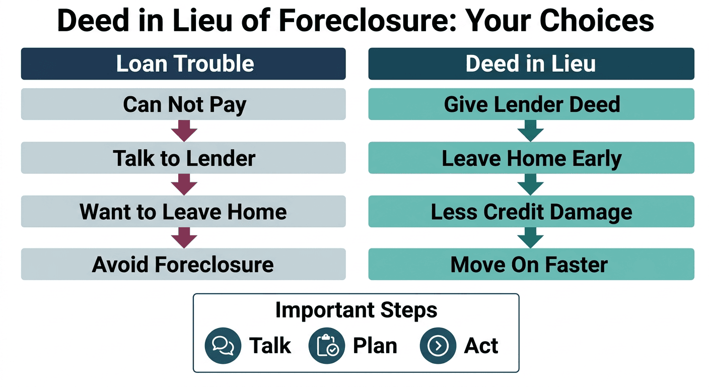 What a deed in lieu of foreclosure is and how it helps homeowners facing loan trouble.