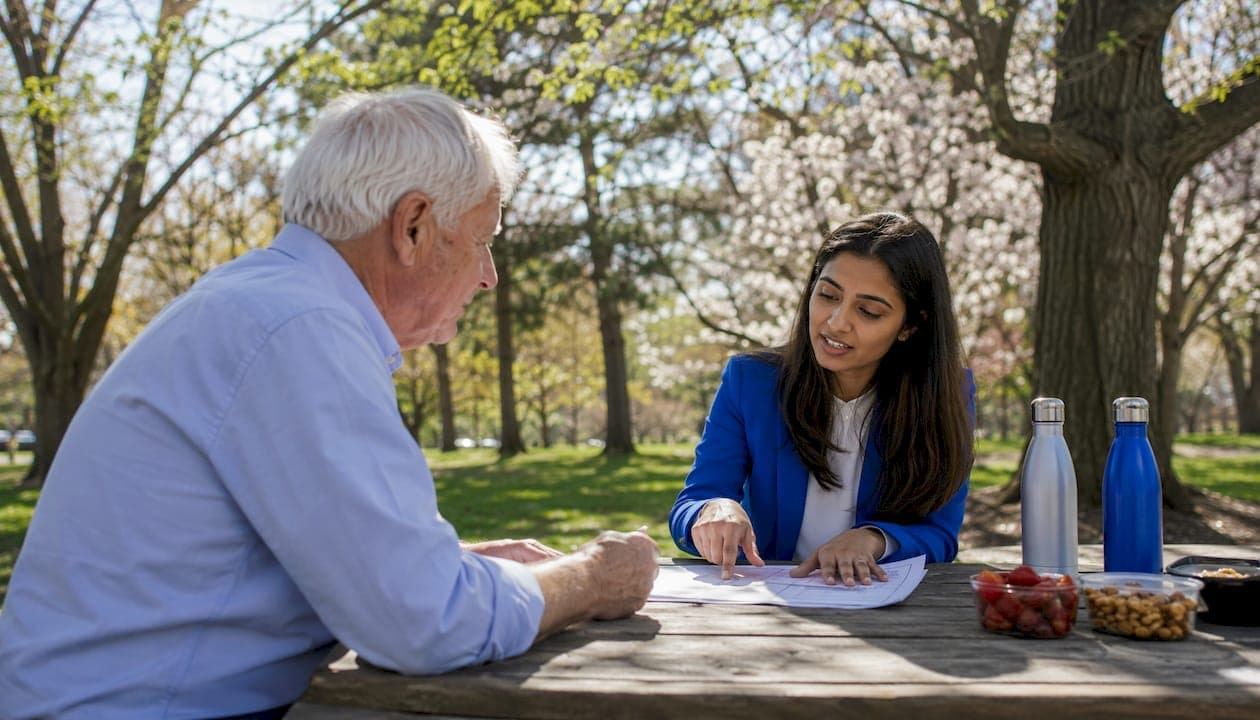 Executor discussing offers with real estate agent