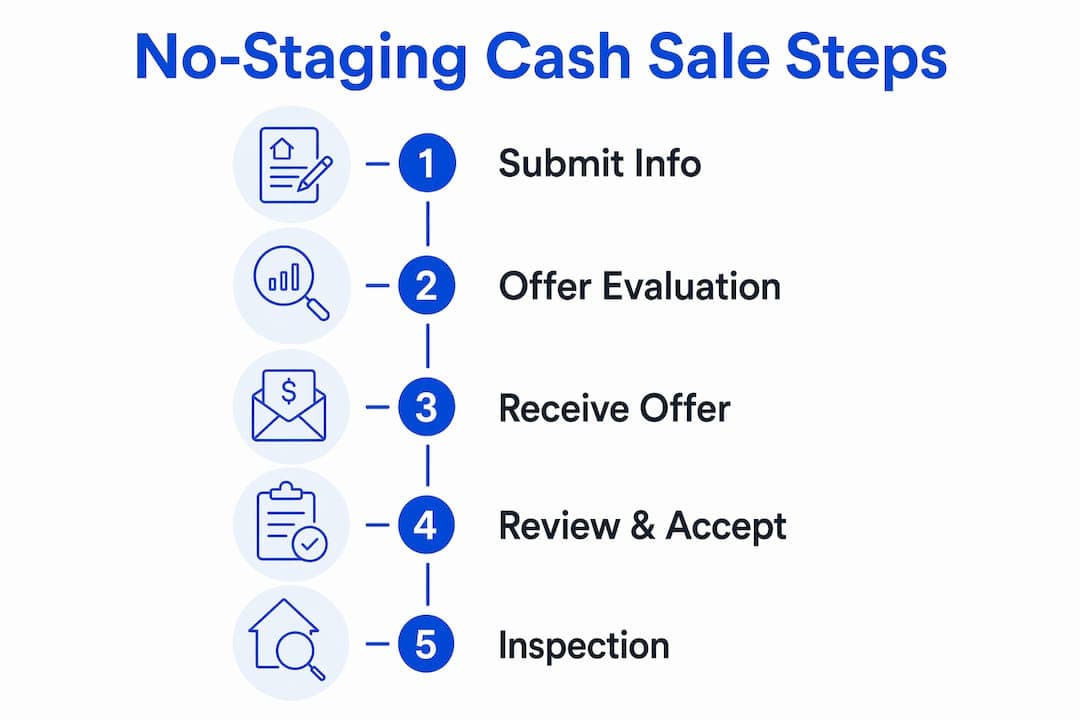 Infographic showing cash sale no-staging process steps