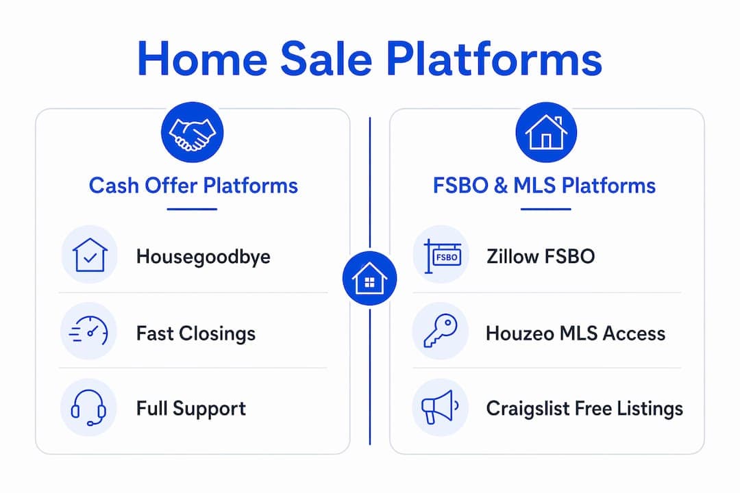 Infographic comparing home sale platforms