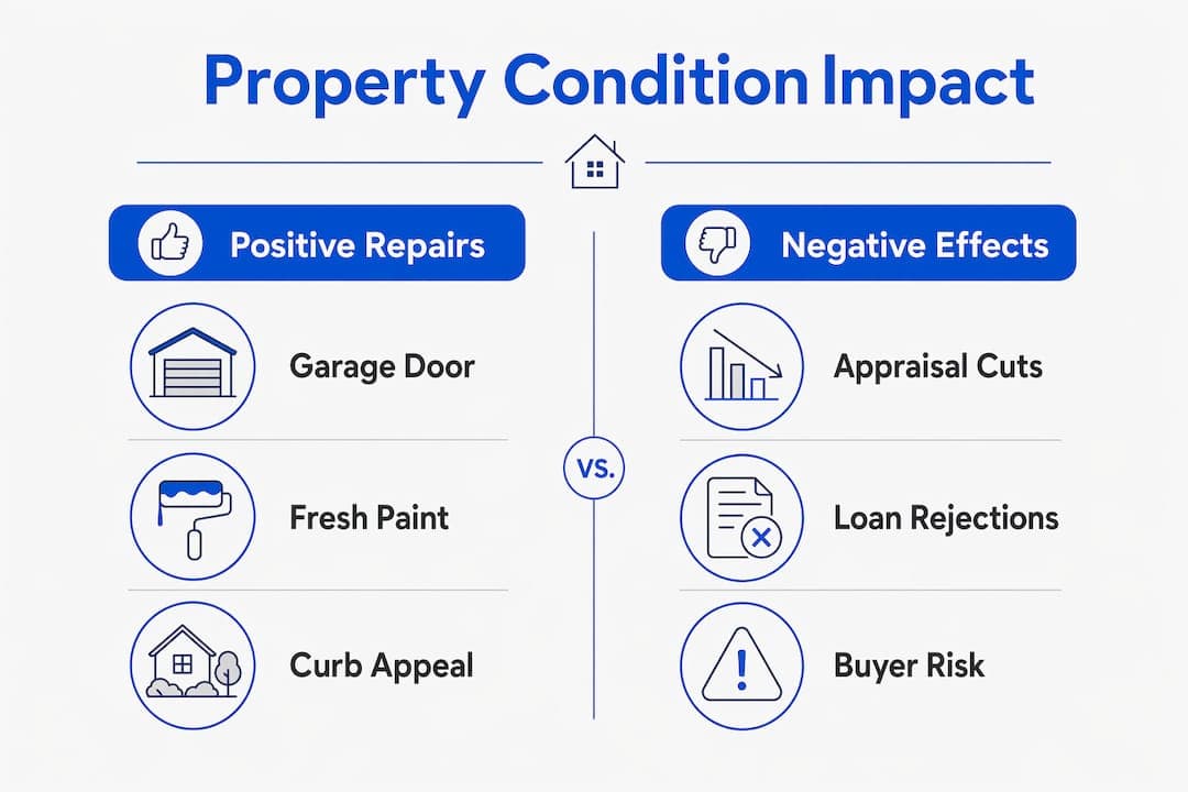 Infographic comparing effects of repairs versus defects