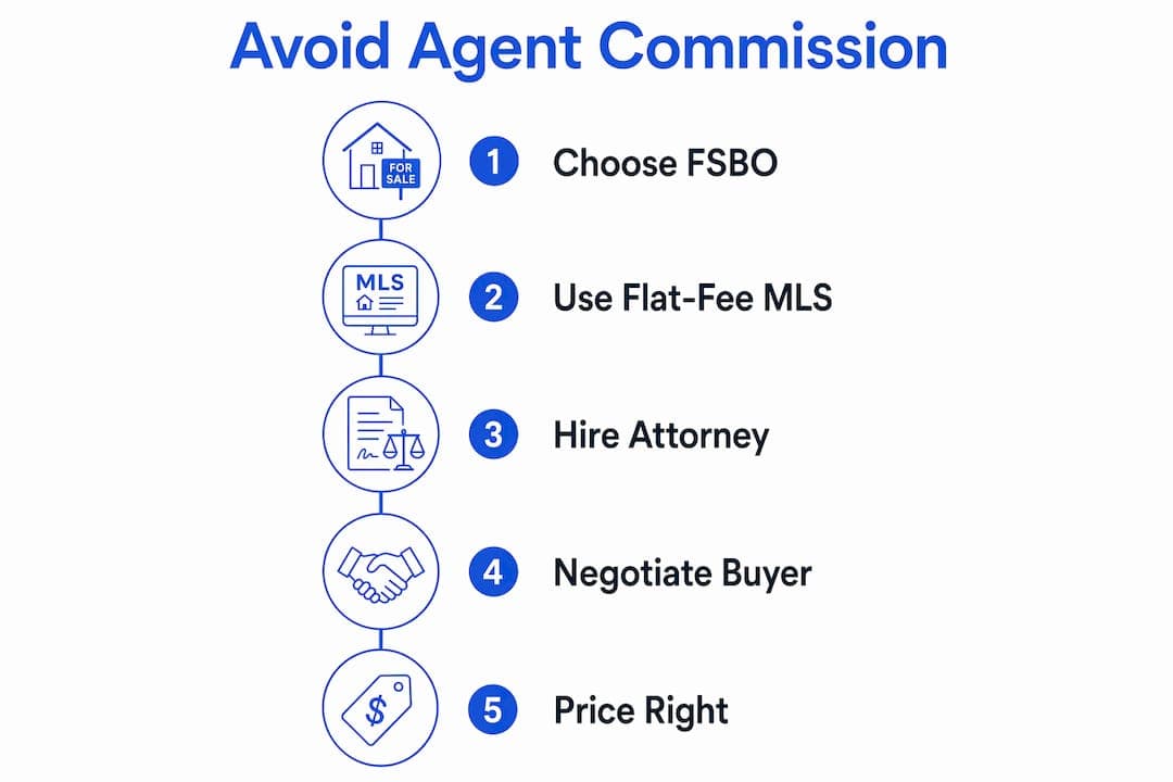 Infographic illustrating steps to avoid agent commission