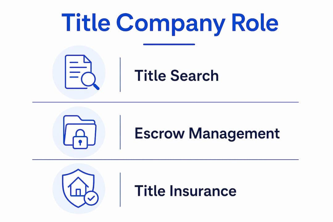 Infographic illustrating three core title company functions