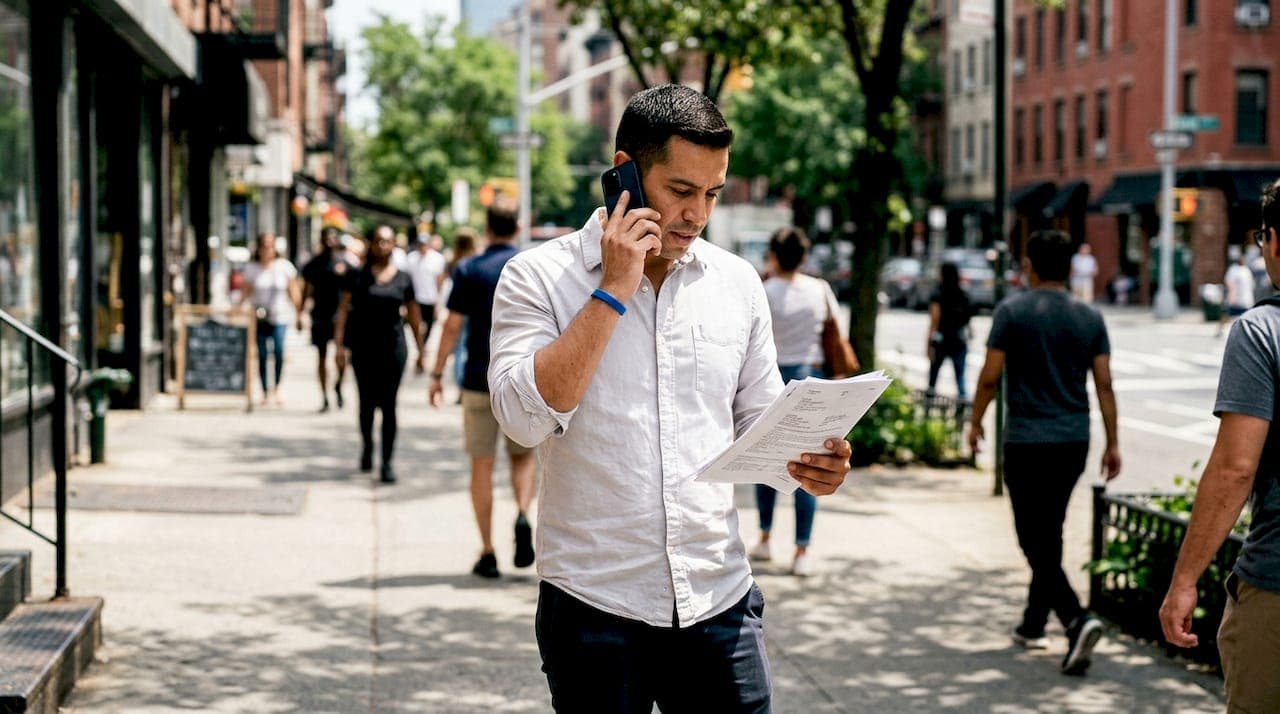 Agent negotiating multiple cash offers on phone