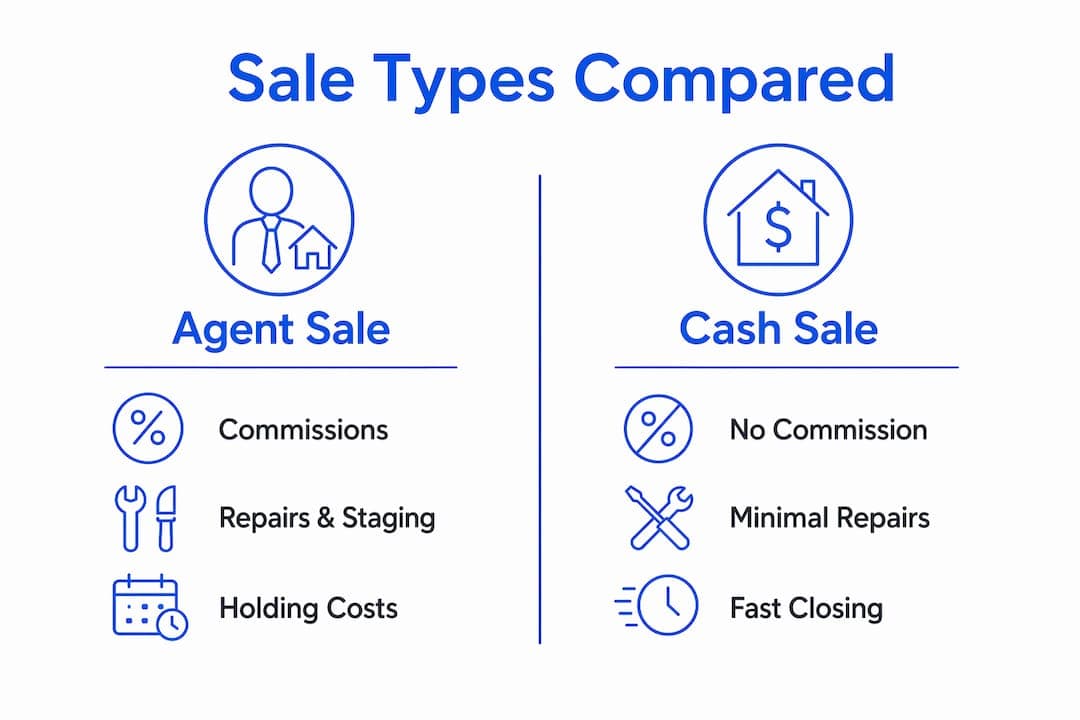 Infographic comparing agent-assisted and cash sales