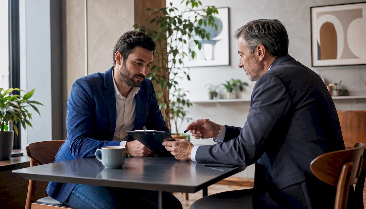 Real estate agent and cash buyer negotiating