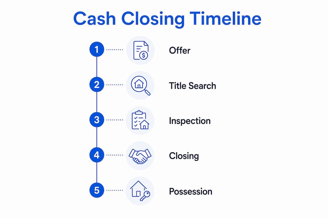 Infographic comparing typical cash closing timeline